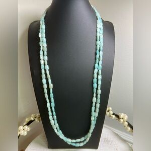 Anngi Alyn Amazonite Stone Necklace w/925 Toggle Clasp 56” D7